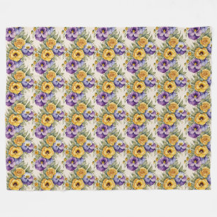 Cobertor De Velo Pansies Modern Vintage Floral