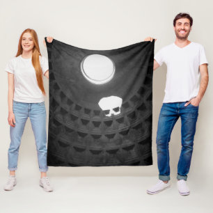 Cobertor De Velo Pantheon Light Skull Roma Itália Preto e Branco