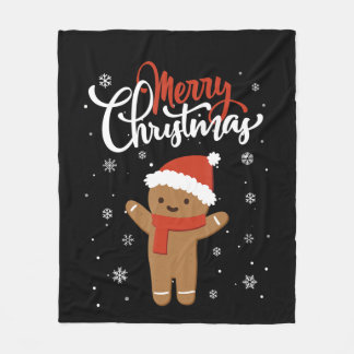 Cobertor De Velo Pão de gengibre de natal feliz | biscoito de natal