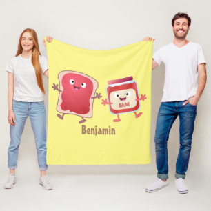 Cobertor De Velo Pão engraçado e personagens de desenho animados