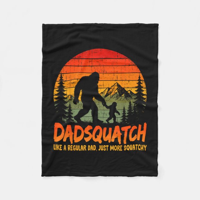 Cobertor De Velo Papa Bigfoot dadsquatch como um pai regular pais (Frente)