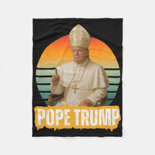 Cobertor De Velo Papa Trump Engraçado Trump Vaticano Cristão Retro