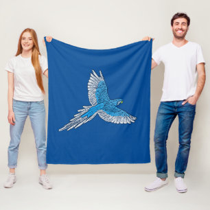 Cobertor De Velo Papagaio a Voo, Azul Cobalto e Branco