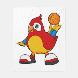 Cobertor De Velo Papagaio como jogador de basquetebol