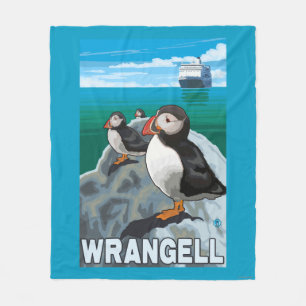 Cobertor De Velo Papagaio-do-mar & navio de cruzeiros - Wrangell,