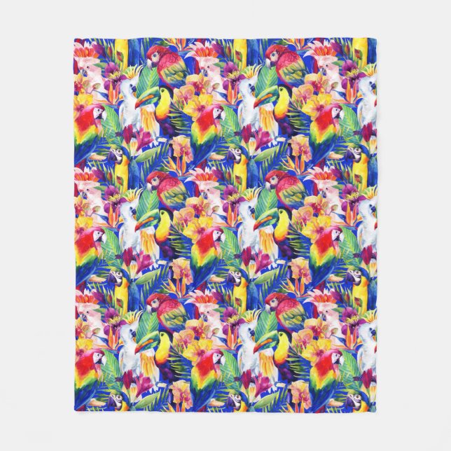 Cobertor De Velo Papagaios da aguarela (Frente)