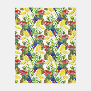 Cobertor De Velo Papagaios E Frutas Tropicais