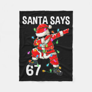 Cobertor De Velo Papai Noel de Natal Diz 67 Seis Sete Meme Engraçad