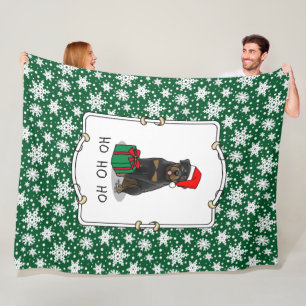 Cobertor De Velo Papai Noel de Natal Que Rottweiler Cachorro Engraç