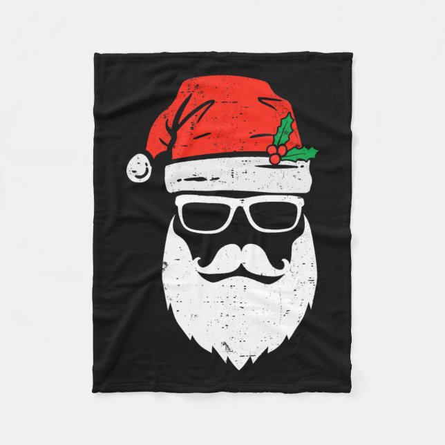 Cobertor De Velo Papai Noel Enfrenta Pulmões Com A Barba De Chapéu (Frente)