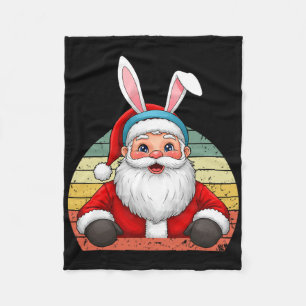 Cobertor De Velo Papai Noel Engraçado Com Orelhas De Coelhinho No N