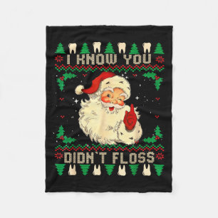 Cobertor De Velo Papai Noel Engraçado Eu Sei Que Você Não Usou Fio