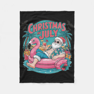 Cobertor De Velo Papai Noel Engraçado Flamingo Natal Em Julho Verão