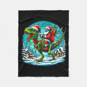 Cobertor De Velo Papai Noel Esqueleto Montando Dinossauro T Rex Nat