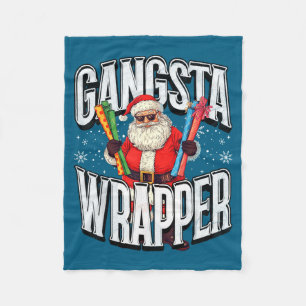 Cobertor De Velo Papai Noel Gângster Wrapper Natal Divertido