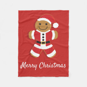 Cobertor De Velo Papai noel Gingerbird Man Fleece-Blanket