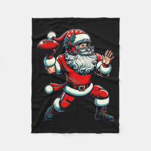 Cobertor De Velo Papai Noel Jogando Futebol Americano Natal Mulhere
