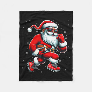Cobertor De Velo Papai Noel Jogando Futebol Homens Meninos Futebol 