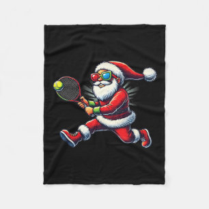 Cobertor De Velo Papai Noel Jogando Tênis de Jogo Tênis Racket Chri