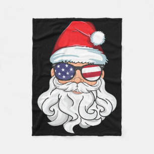Cobertor De Velo Papai Noel Patriótico Usa Óculos de Sol Crianças N