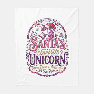 Cobertor De Velo Papai Noel Unicórnio Unicórnio Favorito