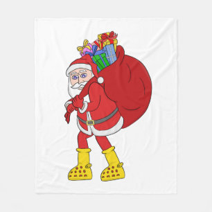 Cobertor De Velo Papai Noel Vestindo Big Yellow Boots