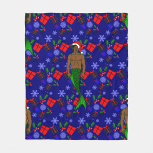 Cobertor De Velo papais noeis afro-negro merman feio xmas mermaid p