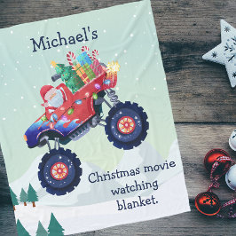 Cobertor De Velo Papais noeis de Caminhão de Natal Assistindo Filme
