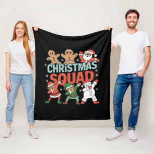 Cobertor De Velo Papais noeis De Esquadrão De Natal Dabbing Elf Fam