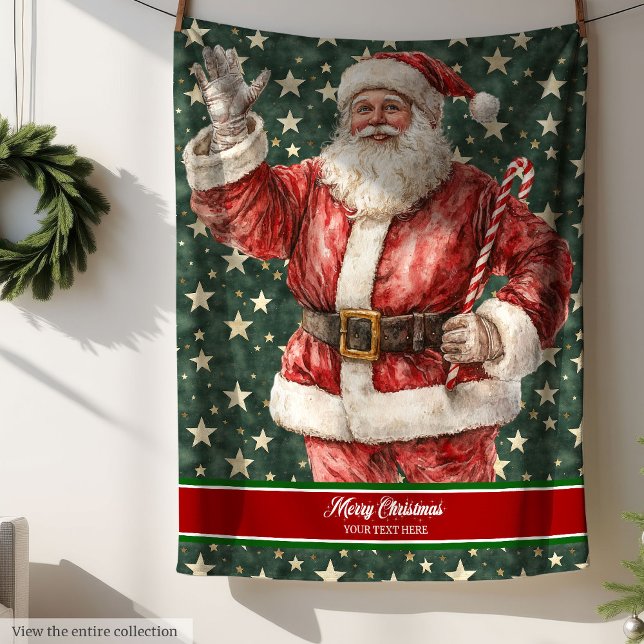 Cobertor De Velo Papais noeis de Feriado em Aberto em Estilo Vermel (Holiday Santa Blanket in Red and White Style)