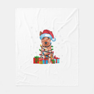 Cobertor De Velo Papais noeis De Luz Xmas, Cão Terrier Movido Reves