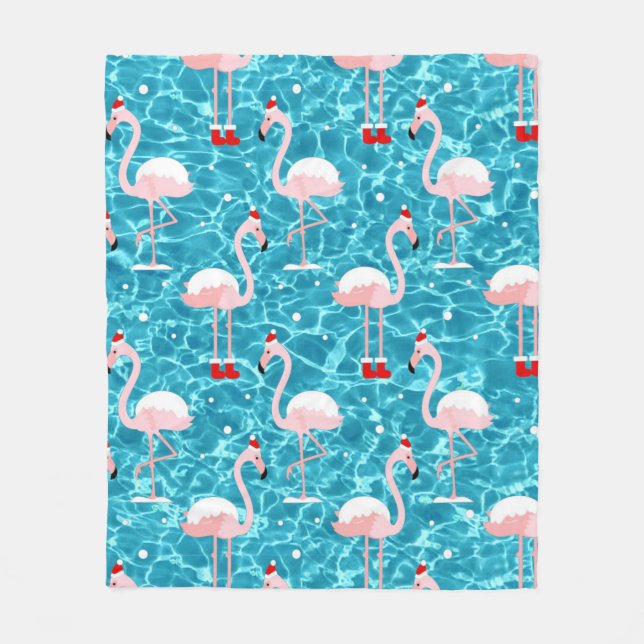 Cobertor De Velo papais noeis de natal flamingo (Frente)