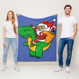 Cobertor De Velo Papais noeis do Dinossauro de Natal Andando em T R