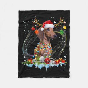 Cobertor De Velo Papais noeis Engraçados Dachshund Reindeer Natal C