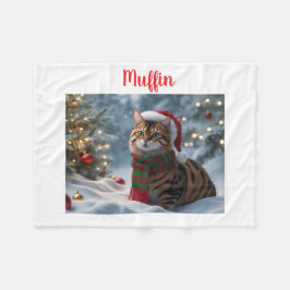 Cobertor De Velo Papais noeis Peixes Bengala Cat Natal Personalizad