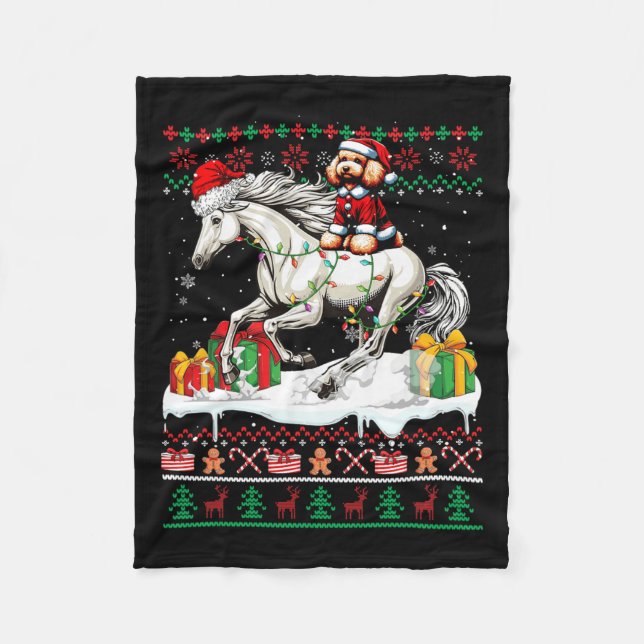 Cobertor De Velo Papais noeis Poodle Riding Horse (Frente)