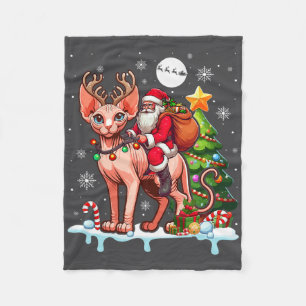 Cobertor De Velo Papais noeis Que Andam Rebelde Sphynx Cat Xmas Tre