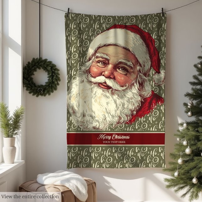 Cobertor De Velo Papais noeis retrorreflectores quentes voam no cob (Warm Retro Santa Fleece Blanket for Christmas Fun)