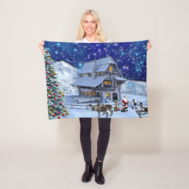 Cobertor De Velo Papais noeis Rudolph Elf com Sled (In Situ)