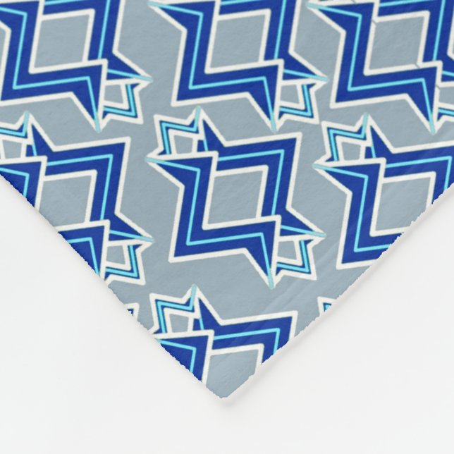 Cobertor De Velo Papel de Parede com Padrão Art Déco, Cinza e Azul (Quina)