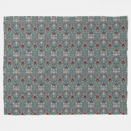 Cobertor De Velo Papel de Parede Floral Morris Navy Blue Snakeshead
