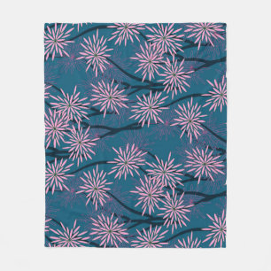 Cobertor De Velo Papel de parede: marinho asiático azul, rosa.