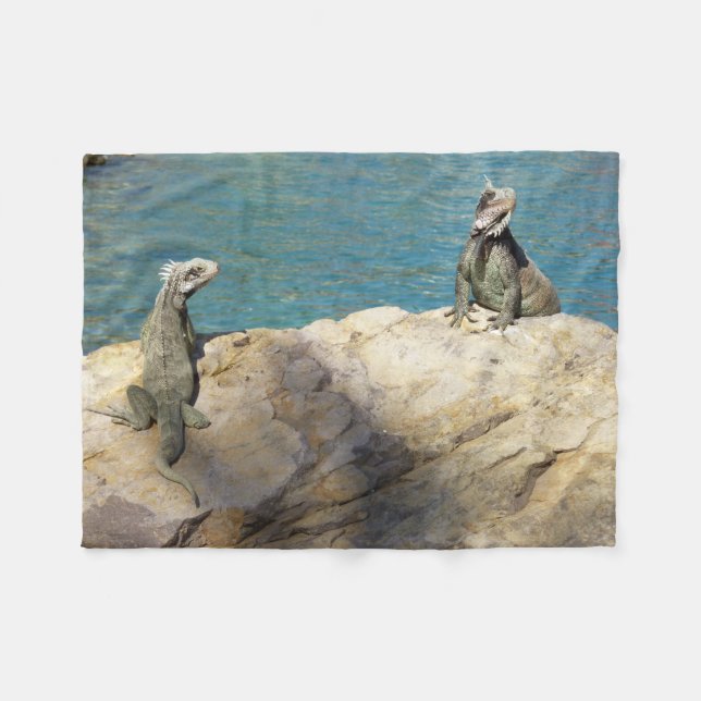 Cobertor De Velo Par de Fotografia Tropical de Iguanas (Frente (Horizontal))