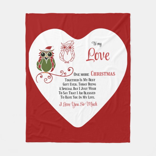 Cobertor De Velo Para meu Amor Mais um Natal juntos  (Frente)