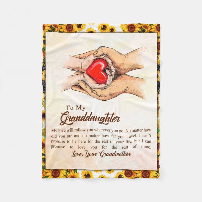 Cobertor De Velo Para Minha Avó, Sunflower Gift, Da Avó (Frente)