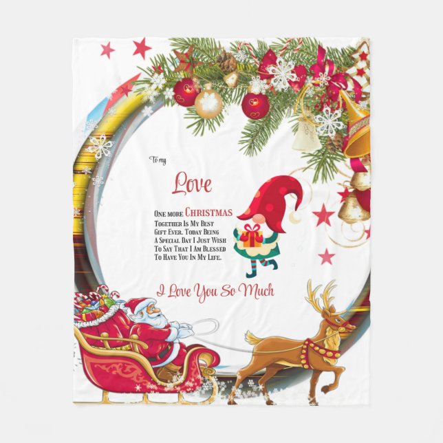 Cobertor De Velo Para o meu Amor Mais um Natal juntos (Frente)