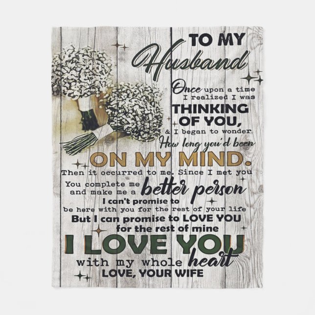 Cobertor De Velo Para o meu marido |Ao Meu Marido | Citações De Amo (Frente)