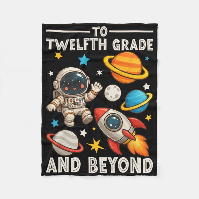 Cobertor De Velo Para Sênior E Além Astronauta Divertido De Volta à (Frente)