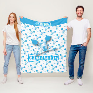 Cobertor De Velo Para um Cheerleader - Azul-bebê e branco