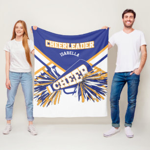 Cobertor De Velo Para um 📣 Cheerleader - Azul, Dourado e Branco